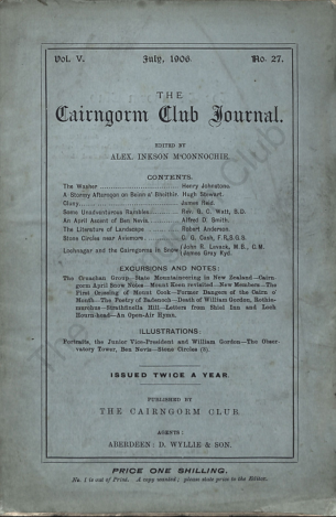 The Cairngorm Club Journal No 27 cover